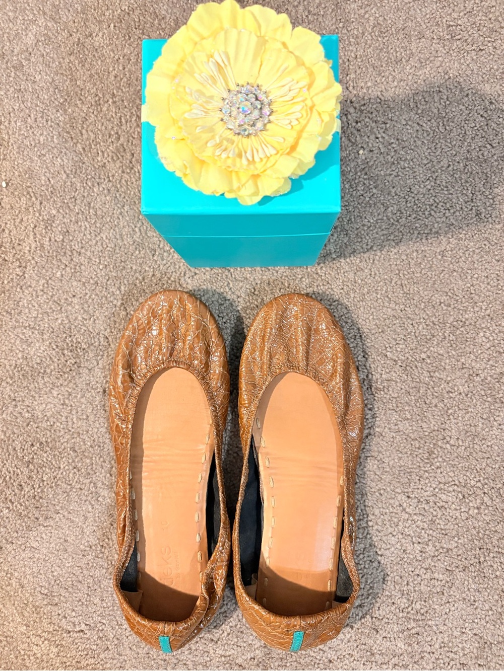 Tieks Sienna Brown Croc (black based) Excellent condition